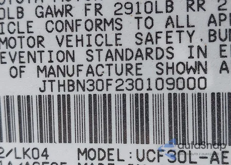 2003 Lexus Ls 430 z USA, uszkodzony, nr VIN JTHBN30F230109000